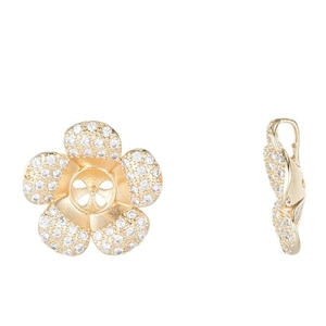 Goldener Kamelien-Anhänger mit Zirkonia-Besatz für individuellen DIY-Schmuck