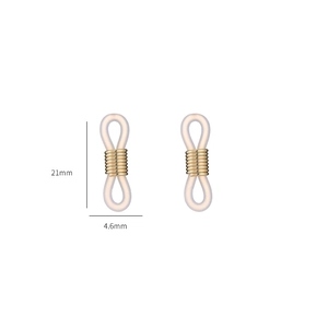 Détails de connecteurs de lunettes en silicone de 21mm avec ressort réglable en or 14k