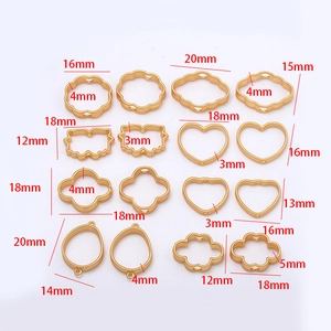 Detailed size specifications for gold plated geometric jewelry DIY charms and connectors
