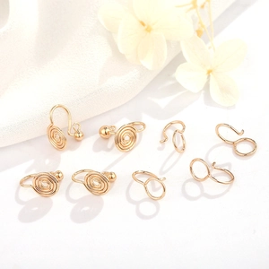 Copper Earring Findings 14K Gold Plated Mosquito Coil Ear Clips Non Pierced DIY Earring Converters For Jewelry Making Women Accessories