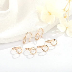6 pieces of 14K gold plated round mosquito coil ear clips for DIY earring jewelry making