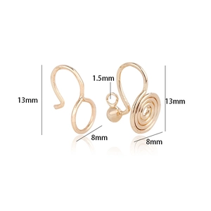 14k gold plated copper round clip-on earring components with 1.5mm hanging loops