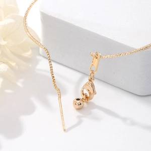 14K gold plated box chain bracelet with lobster clasp and needle-end for DIY jewelry making
