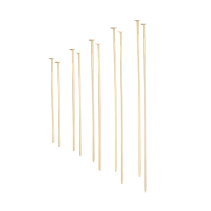 Various sizes of 14K gold plated head pins for DIY jewelry making and beading projects