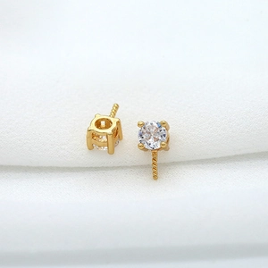 Golden 14K plated copper mini zircon pendant for DIY earrings and bracelet jewelry making