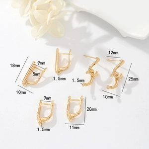 Detailed size specifications for 14K gold minimalist earrings hooks and DIY jewelry parts