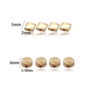 Detailed size view of 14K gold plated copper spacer beads for DIY jewelry making