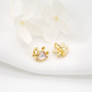 Minimalistische 14K vergulde schelp kattenpoot oorbellen set voor DIY sieraden