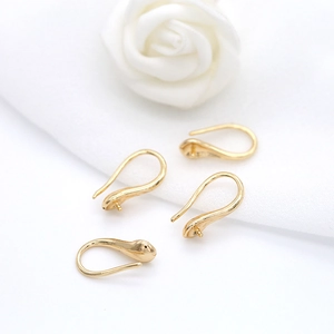 Crochets d'oreilles DIY en cuivre doré avec base goutte et finition or 14K pour bijoux
