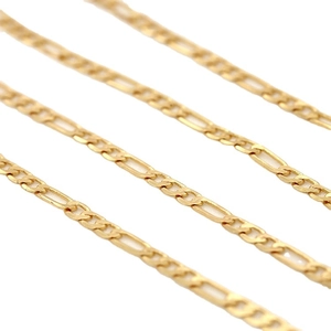 Chaîne Figaro en cuivre plaqué or 14K pour la fabrication de bijoux DIY et colliers