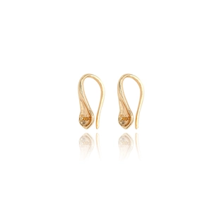 Crochets d'oreilles minimalistes plaqués or 14K avec courbe organique et forme goutte
