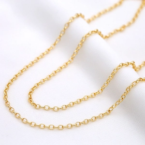 Klassische 14K vergoldete 3mm Perlenkette mit glatt polierter Oberfläche für Damen