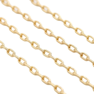Minimalist 14K gold plated oval cable chain necklace for DIY jewelry making