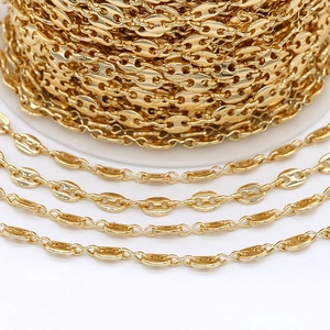 Chaîne mariner nez de porc plaquée or 14K pour la fabrication de bijoux DIY collier