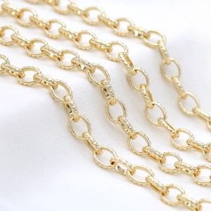Chaîne à pois texturée en or 14K pour la fabrication de colliers et bijoux DIY