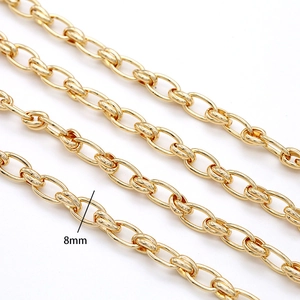 Grosse chaîne à maillons plaquée or 14k de 8mm pour la fabrication de bijoux DIY