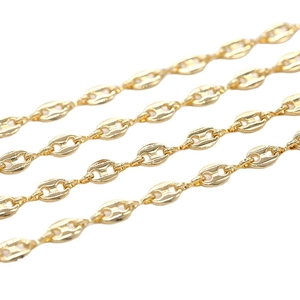 Maillons de chaîne nez de porc plaqués or 14K pour la création de bijoux DIY