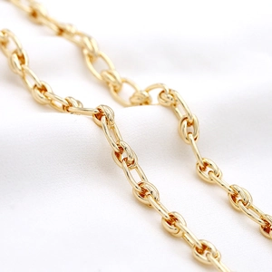 Polished 14k gold plated coarse copper chain for DIY jewelry making accessories