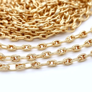 Chunky 14k gold plated brass chain links for DIY necklace and bracelet making