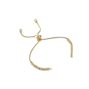 14K vergulde verstelbare boxketting met schuifsluiting en druppels van zirkonia