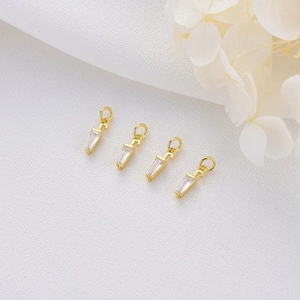 Exquisite 14K gold plated umbrella charms with inlaid zircon for DIY jewelry making
