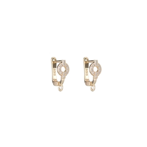 S925 sterling zilveren 14K vergulde oorringen met zirkoon en DIY ophanglus voor sieraden