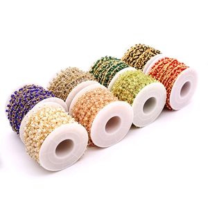 Set catena di perline in cristallo colorato da 3mm per gioielli fai-da-te su bobine