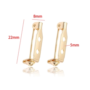 Detailansicht der 22mm vergoldeten Broschennadel-Basis mit zwei Löchern für DIY-Schmuck