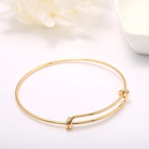 Minimalistisches Verstellbares Drahtarmband Für Damen DIY Schmuckherstellung Zubehör Gold Vergoldetes Kupfer Offenes Armband