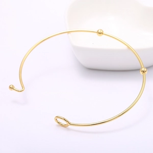 Gargantilla abierta de cobre bañado en oro de 14k para creación de joyas DIY