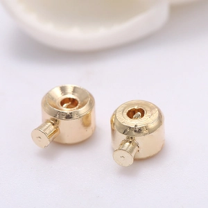 DIY Schmuckzubehör 14k vergoldete Messing Zylinderverschlüsse für Handarbeiten