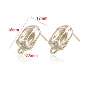 Détail du connecteur fleur noeud doré 18mm avec largeur 12mm et trou 2.5mm pour bijoux DIY