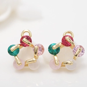 Pendaglio a rombo placcato oro 14k con zirconi sfumati per creazione gioielli