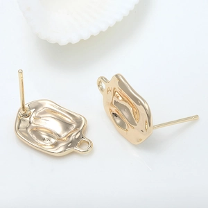 Base de boucles d'oreilles ovale irrégulière dorée en argent 925 avec boucle DIY