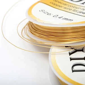 Fil de cuivre doré 0,4mm résistant au ternissement pour bijoux DIY faits à la main