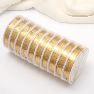 Lot de 10 rouleaux de fil de cuivre doré 0,4 mm pour création de bijoux DIY