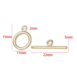 Detailed view of 15mm gold OT clasp jewelry findings for DIY necklace connectors