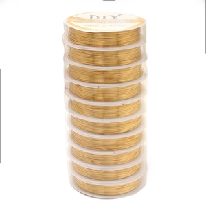 Lot de 10 rouleaux de fil de cuivre doré 0,4mm pour création de bijoux DIY et épingles