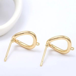 Boucles d'oreilles dorées en forme de goutte irrégulière avec boucle pour bijoux DIY