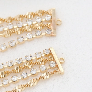 Elegante goldene Zirkon-Quastenkette mit Kristallen für DIY lange Ohrringe Schmuckherstellung