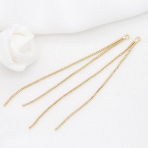 DIY Brass 14K Gold Plated Snake Chain Tassel Earring Accessories Korean Style Jewelry Making Findings Long Short Snake Chain Components Handcrafted Craft Parts