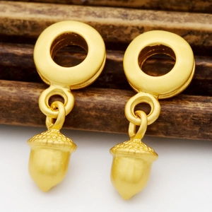 Pendentifs glands dorés avec calottes texturées et finition mate pour bijoux DIY