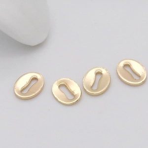 Goldene ovale Kaffeebohnen-Verbindungsglieder für DIY-Schmuck aus gebürstetem Metall