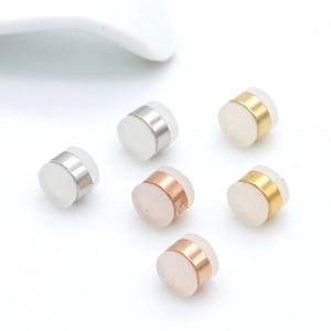 Silicone and metal magnetic earring converters in gold, silver and rose gold finishes