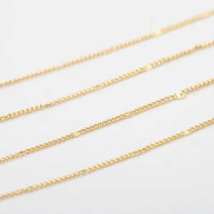 Chaîne en cuivre plaqué or 14k avec maillons plats pour la fabrication de bijoux DIY