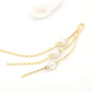 Catena in rame placcato oro 14K con perle per accessori di orecchini fai-da-te