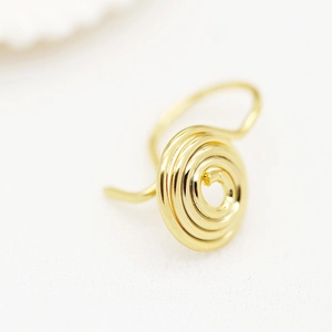Componenti per orecchini a clip a spirale placcati in oro 14K per gioielli fai da te