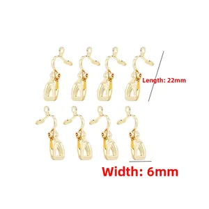 8pcs of 14K gold plated brass ear clips for non-pierced ears, 22mm length and 6mm width