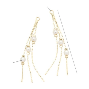 Pendenti con nappe di perle in rame placcato oro 14K per creazione di orecchini di lusso