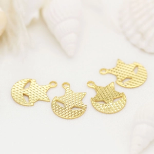 14K vergulde messing ster en maan hangers voor DIY sieraden maken van accessoires
